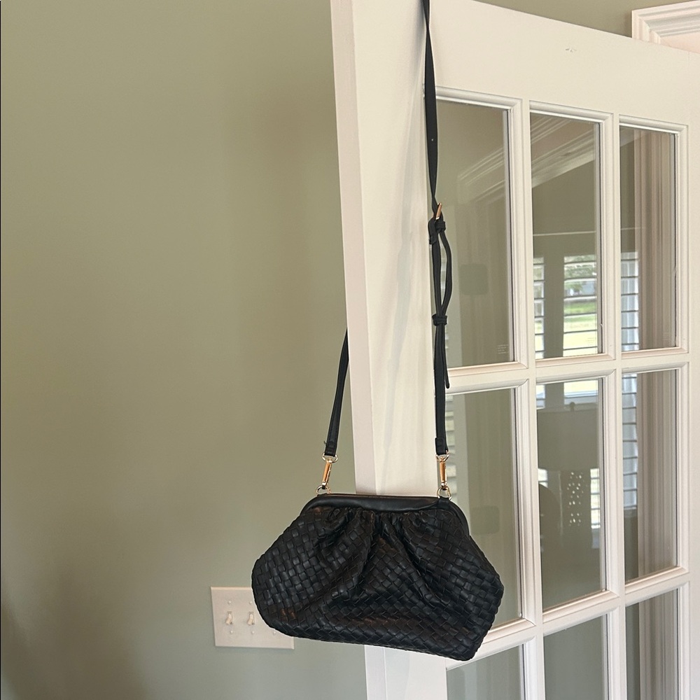Source Unknown Black Woven Crossbody Bag